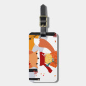 Cute baby fox wolf girl in happy time bagagelabel (Voorkant verticaal)