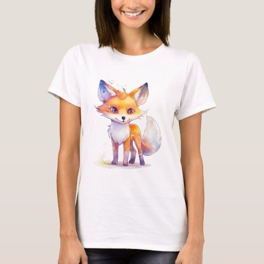 Cute Baby Fox Women's T-Shirt (Voorkant)