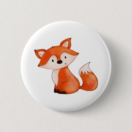 Cute Baby Fox | Woodland Animal Ronde Button 5,7 Cm (Voorkant)