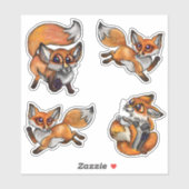 Cute baby Foxes Sticker (Vel)