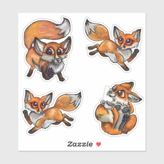 Cute baby Foxes Sticker (Vel)