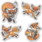Cute baby Foxes Sticker (Voorkant)