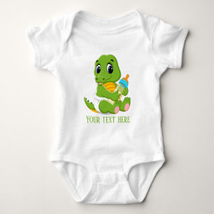 Cute baby gator add text unisex romper