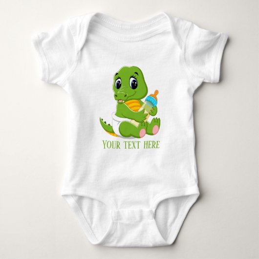 Cute baby gator add text unisex romper (Voorkant)