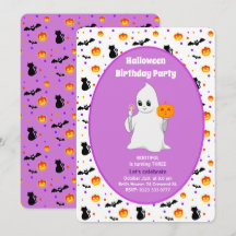 Cute Baby Geest Halloween Verjaardagsuitnodiging