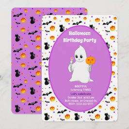 Cute Baby Geest Halloween Verjaardagsuitnodiging Kaart