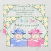 Cute Baby Gender onthullen partijbaby's in dozen Kaart (Voorkant / Achterkant)
