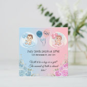 Cute Baby Geslacht Onthulling Kaart (Staand voorkant)