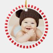 Cute Baby Gingerbrood Girl Foto Eerste Kerstmis Keramisch Ornament (Achterkant)