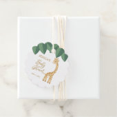 Cute baby giraf met oerwouden bladeren bedankjes labels (In situ)