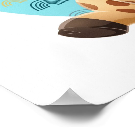 Cute Baby Giraffe Art, Child's Name & Message Poster (Hoek)