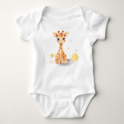Cute Baby Giraffe Baby Bodysuit (Voorkant)