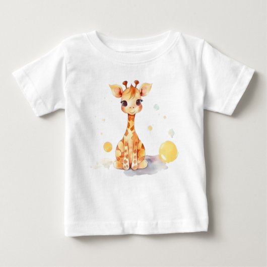 Cute Baby Giraffe Baby T-Shirt (Voorkant)