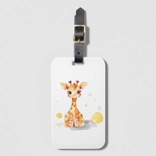 Cute Baby Giraffe Bagagelabel (Voorkant (verticaal))