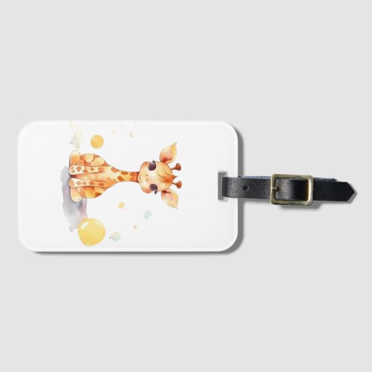 Cute Baby Giraffe Bagagelabel (Voorkant (horizontaal))