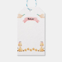 Cute Baby Giraffe Bedankt Label