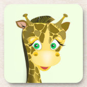 Cute Baby Giraffe - Bier Onderzetter (Voorkant)