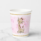 Cute Baby Giraffe Birthday Paper cup Papieren Bekers (Achterkant)