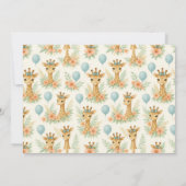 Cute Baby Giraffe Boy Baby Shower | Blue Safari Kaart (Achterkant)