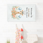 Cute Baby Giraffe Boy Baby Shower | Blue Safari Spandoek (Insitu)