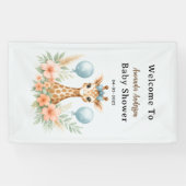 Cute Baby Giraffe Boy Baby Shower | Blue Safari Spandoek (Horizontaal)