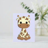 Cute baby giraffe cartoon briefkaart (Staand voorkant)