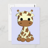 Cute baby giraffe cartoon briefkaart (Voorkant / Achterkant)
