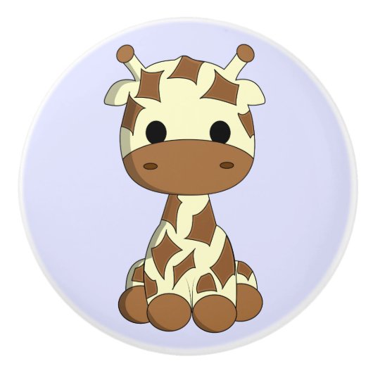 Cute baby giraffe cartoon kinderen keramische knop (Voorkant)
