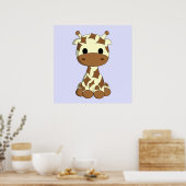 Cute baby giraffe cartoon kinderkamer poster (Keuken)