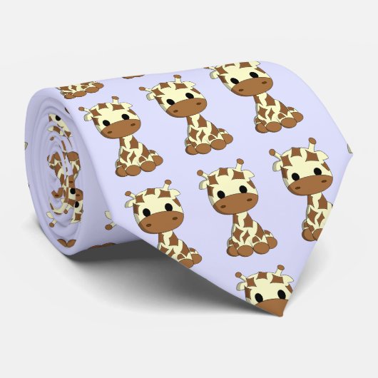 Cute baby giraffe cartoon stropdas (Opgerold)