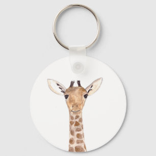 Cute baby giraffe dier Jungle Safari aquarel  Sleutelhanger