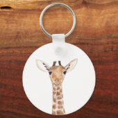 Cute baby giraffe dier Jungle Safari aquarel  Sleutelhanger (Voorkant)