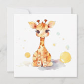 Cute Baby Giraffe Flat Kaart (Achterkant)