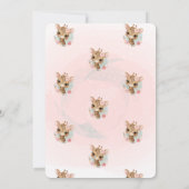 Cute Baby Giraffe Floral Baby shower Uitnodiging (Achterkant)