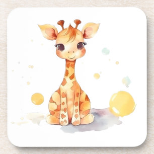 Cute Baby Giraffe Hard Plastic Onderzetter