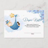 Cute baby giraffe in de hemel sterren diaper raffl informatiekaartje (Voorkant)