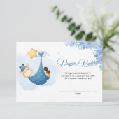 Cute baby giraffe in de hemel sterren diaper raffl informatiekaartje (Staand voorkant)