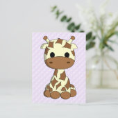 Cute baby giraffe kawaii cartoon meisjes briefkaar briefkaart (Staand voorkant)