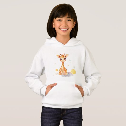 Cute Baby Giraffe Kind Pull-over Hoodie (Voorkant volledig)