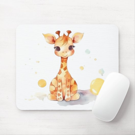 Cute Baby Giraffe Mousepad Muismat (Met muis)