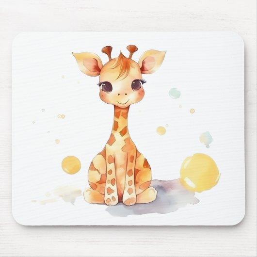 Cute Baby Giraffe Mousepad Muismat (Voorkant)