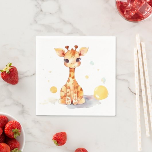 Cute Baby Giraffe Paper Napkin Servet (Insitu)