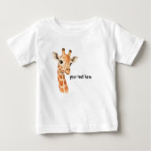 Cute Baby Giraffe Personalized Baby T-Shirt (Voorkant)