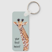 Cute Baby Giraffe Personalized Sleutelhanger (Achterkant)