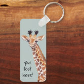 Cute Baby Giraffe Personalized Sleutelhanger (Achterkant)