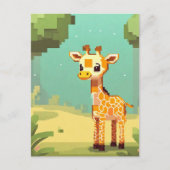 Cute Baby Giraffe Pixel Art Briefkaart (Voorkant)
