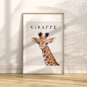 Cute Baby Giraffe Portret Kinder Poster