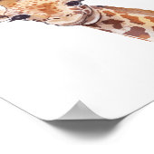 Cute Baby Giraffe Portret Kinder Poster (Hoek)