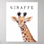 Cute Baby Giraffe Portret Kinder Poster (Voorkant)