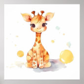 Cute Baby Giraffe Poster (Voorkant)